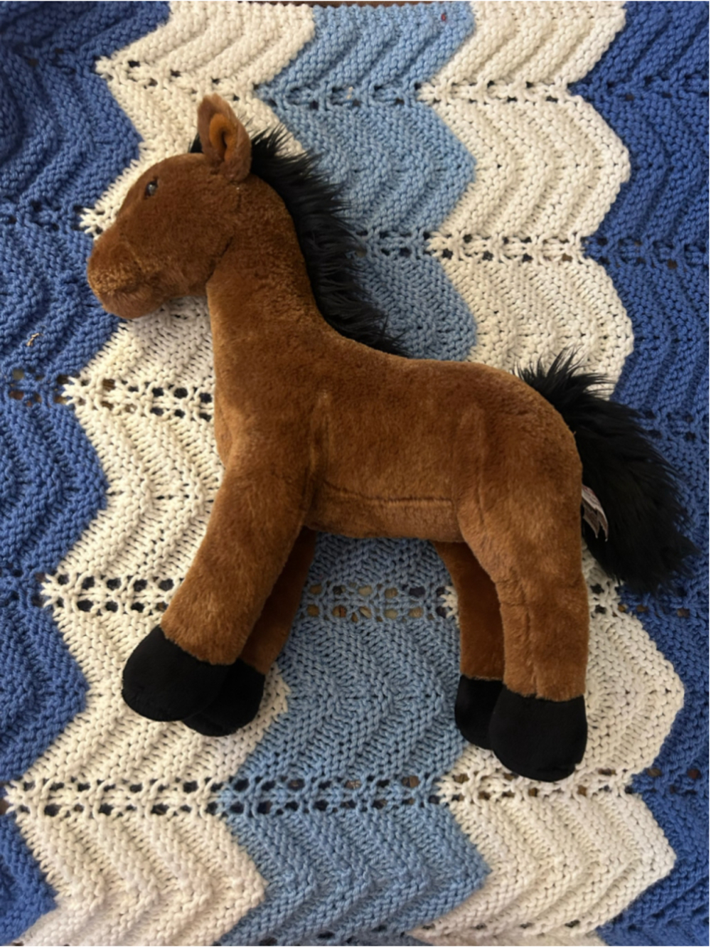 GUND Brown Horse Pony Plush Black Mane White Blaze Retired 14”